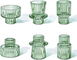 Toptime Kerzenhalter Glas, 6er Set Teelichthalter