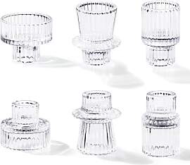 Toptime Kerzenhalter Glas, 6er Set Teelichthalter