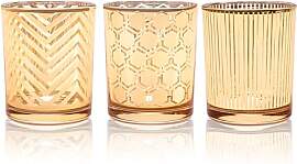 Toptime Teelichthalter 3er Set, Gold Glas