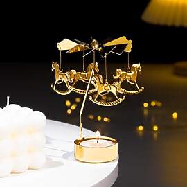 Toptime Teelichthalter Karussell, Goldener