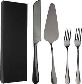 Tortenmesser und Servier-Set mit 2 Gabeln,