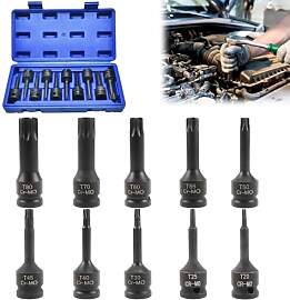 Torx Bit Stecknuss Set 1/2 Zoll: 10-tlg Kraft