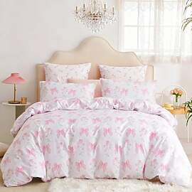 Tospass Bettwäsche 135x200 Blumen Weiß Rosa