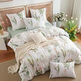 Tospass Bettwäsche 135x200 Blumen Weiß Rosa