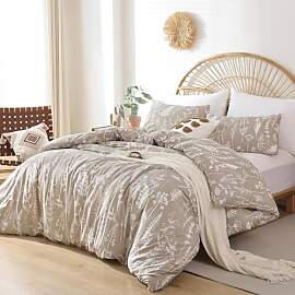 Tospass Bettwäsche 135x200 cm Blumen Blätter