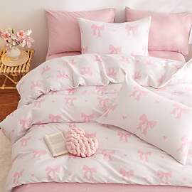 Tospass Schleife Bettwäsche 155x220cm Beige Rosa