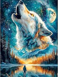 TOSTOG Weißer Wolf Diamond Painting für