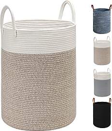 TOTANKI Großer Wäschekorb aus Baumwollseil -