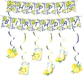 Tourima Zitronen Deko Geburtstag, Happy Birthday