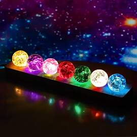 TOWEBOORY 7 Bunte Glaskristallkugeln mit