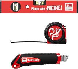 TOX Werkzeug-Set mit Cuttermesser, 5m Rollmaßband 