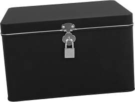 Toyvian Schwarze Abschließbare Blechbox aus