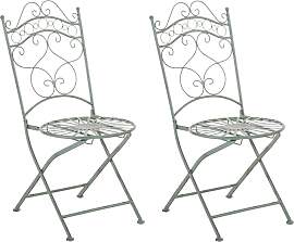 TPFGarden 2er Set Gartenstühle Indi - antik-grün 