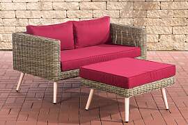 TPFGarden 2er Sofa Moldau mit Fußhocker