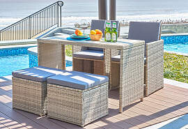 TPFGarden Sitzgruppe MARTINI 2 Stühle, 2 Hocker,