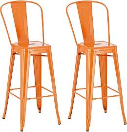 TPFLiving 2er Set Barhocker Adnan - Orange