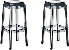 TPFLiving 2er Set Barhocker Faxi - Schwarz