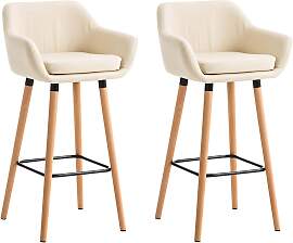TPFLiving 2er Set Barhocker Grande Gestell Holz