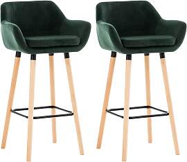 TPFLiving 2er Set Barhocker Grande Gestell Holz