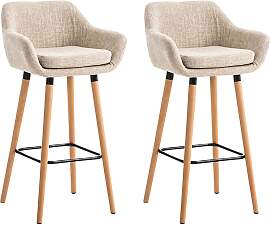 TPFLiving 2er Set Barhocker Grande Gestell Holz