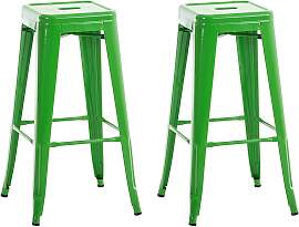 TPFLiving 2er Set Barhocker Joy Metall - Grün