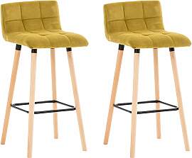 TPFLiving 2er Set Barhocker London Gestell Holz