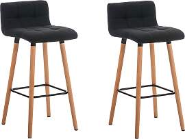 TPFLiving 2er Set Barhocker London Gestell Holz