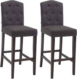 TPFLiving 2er Set Barhocker Louisiana Gestell Holu 