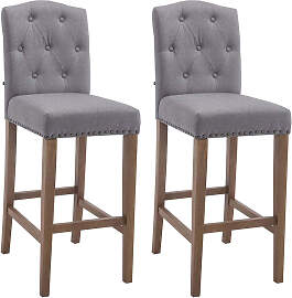 TPFLiving 2er Set Barhocker Louisiana Gestell Holz 