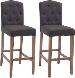 TPFLiving 2er Set Barhocker Louisiana Gestell Holz 