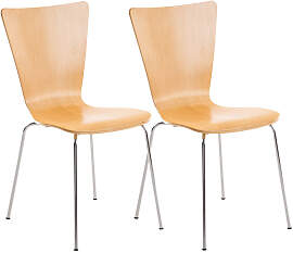 TPFLiving 2er Set Besucherstuhl Jaron mit Holzsitz 