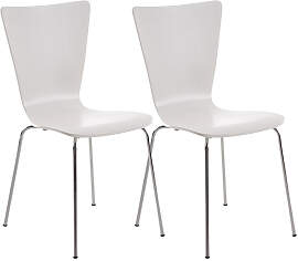 TPFLiving 2er Set Besucherstuhl Jaron mit Holzsitz 