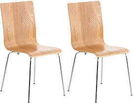 TPFLiving 2er Set Besucherstuhl Peppo mit Holzsitz 