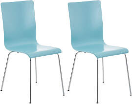 TPFLiving 2er Set Besucherstuhl Peppo mit Holzsitz 