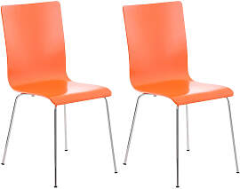 TPFLiving 2er Set Besucherstuhl Peppo mit Holzsitz 