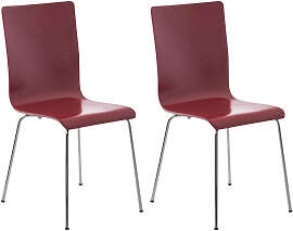 TPFLiving 2er Set Besucherstuhl Peppo mit Holzsitz 