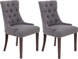 TPFLiving 2er Set Esszimmerstuhl Aboli Stoff antik 