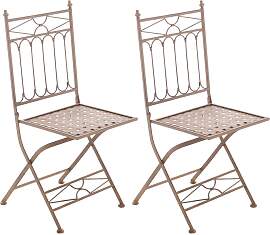 TPFLiving 2er Set Klappstuhl Asiri - antik braun