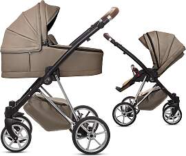 TPFLiving 2in1 Kinderwagen Royal Kunstleder - Gray 