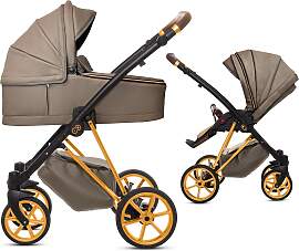 TPFLiving 2in1 Kinderwagen Royal Kunstleder - Gray 