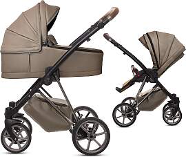 TPFLiving 2in1 Kinderwagen Royal Kunstleder - Gray 