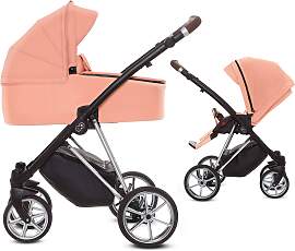 TPFLiving 2in1 Kinderwagen Ultra Stoff - Apricot / 