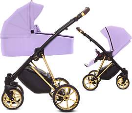 TPFLiving 2in1 Kinderwagen Ultra Stoff - Lila /