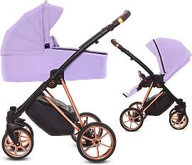 TPFLiving 2in1 Kinderwagen Ultra Stoff - Lila /