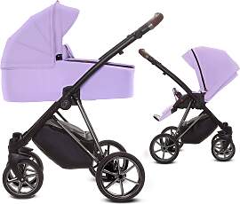 TPFLiving 2in1 Kinderwagen Ultra Stoff - Lila /