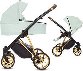 TPFLiving 2in1 Kinderwagen Ultra Stoff - Mint /