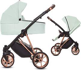 TPFLiving 2in1 Kinderwagen Ultra Stoff - Mint /