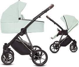 TPFLiving 2in1 Kinderwagen Ultra Stoff - Mint /