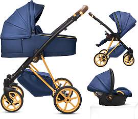TPFLiving 3in1 Kinderwagen Royal Kunstleder -