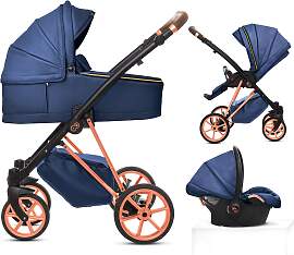 TPFLiving 3in1 Kinderwagen Royal Kunstleder -